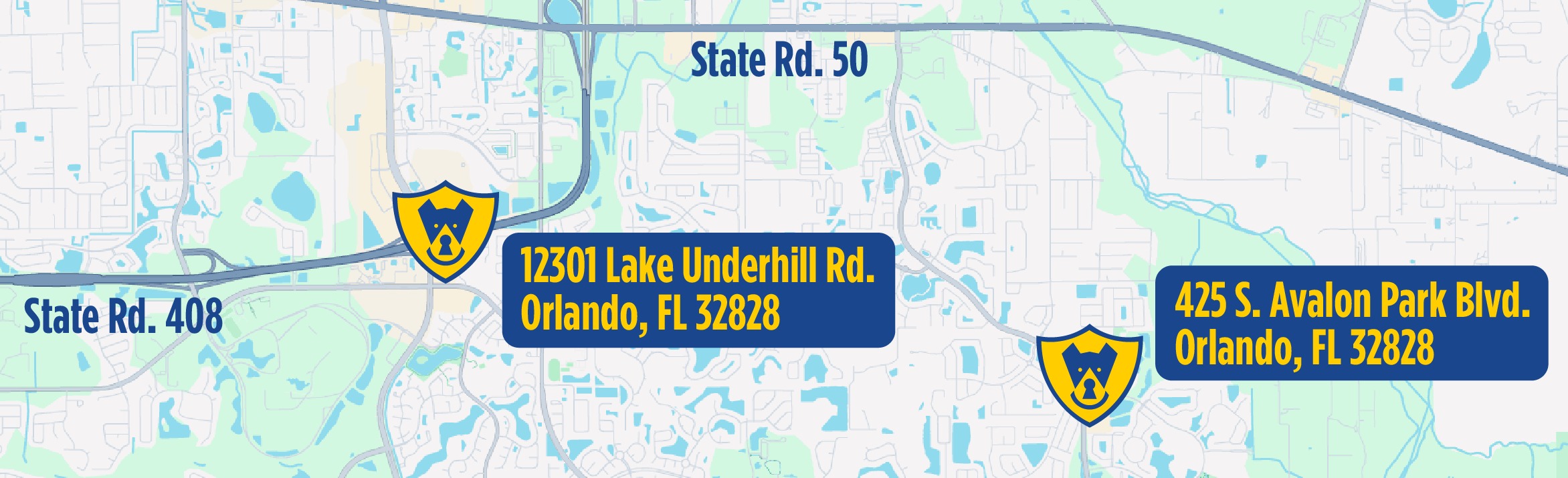 Map showing the new SCCU branch locations in Orlando.